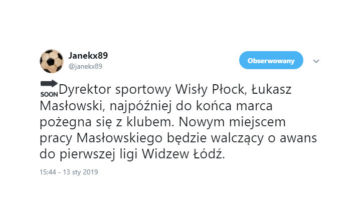 Dyrektor sportowy Wisły Płock ZMIENIA MIEJSCE PRACY